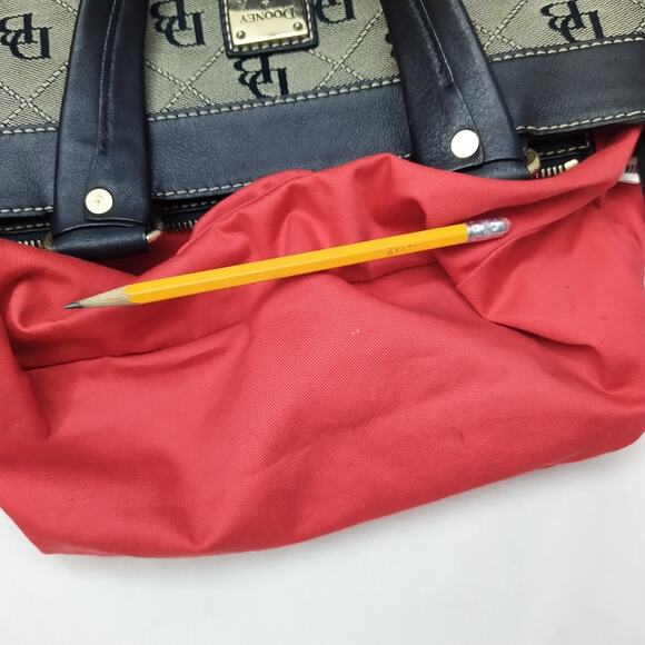 Dooney & Bourke Black Canvas Leather Trim Double Handle Mini Tote Shoulder Bag - Picture 14 of 16